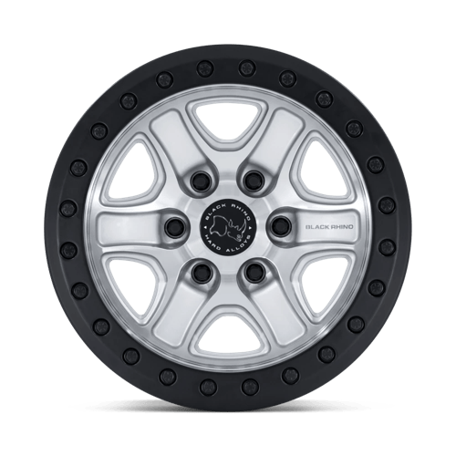 Black Rhino Hard Alloys BR200 ECHO TRAIL LOCK BEADLOCK 17x8.5 Hyper Silver W/ Machined Face 6x135 25mm