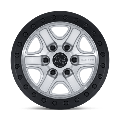 Black Rhino Hard Alloys BR200 ECHO TRAIL LOCK BEADLOCK 17x8.5 Hyper Silver W/ Machined Face 6x135 25mm