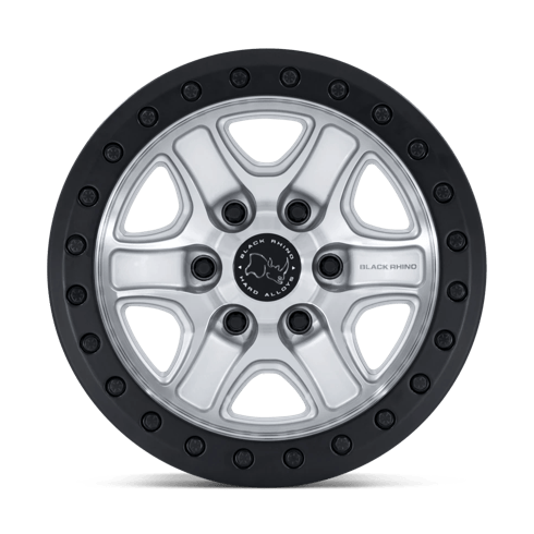 Black Rhino Hard Alloys BR200 ECHO TRAIL LOCK BEADLOCK 18x9 Hyper Silver W/ Machined Face 6x135 12mm