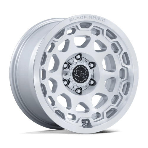 Black Rhino Hard Alloys BR026 CONGO 17x8.5 Gloss Silver W/ Machined Face 5x114.3 35mm