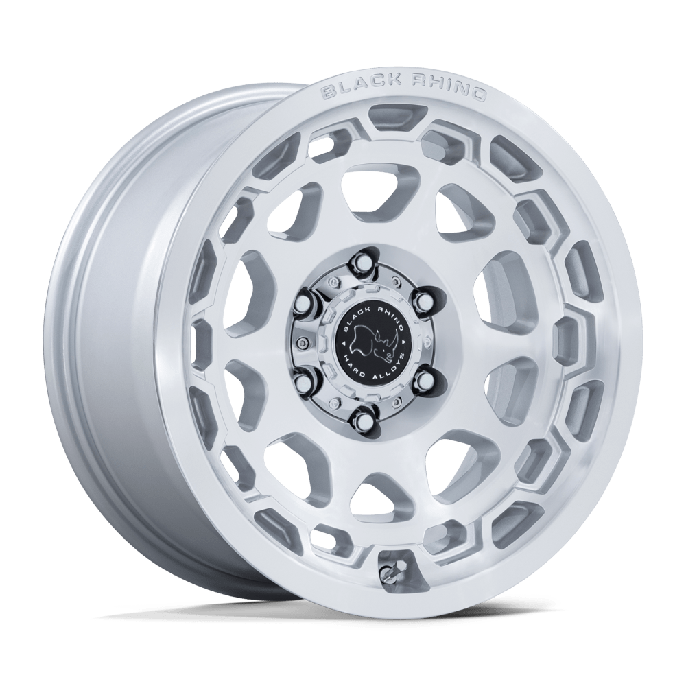 Black Rhino Hard Alloys BR026 CONGO 17x8.5 Gloss Silver W/ Machined Face 6x135 35mm