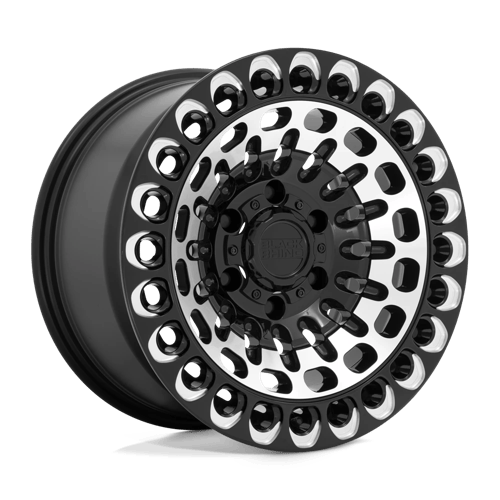 Black Rhino Hard Alloys LABYRINTH 17x9.5 Gloss Black W Mach Face & Mill 6x135 12mm