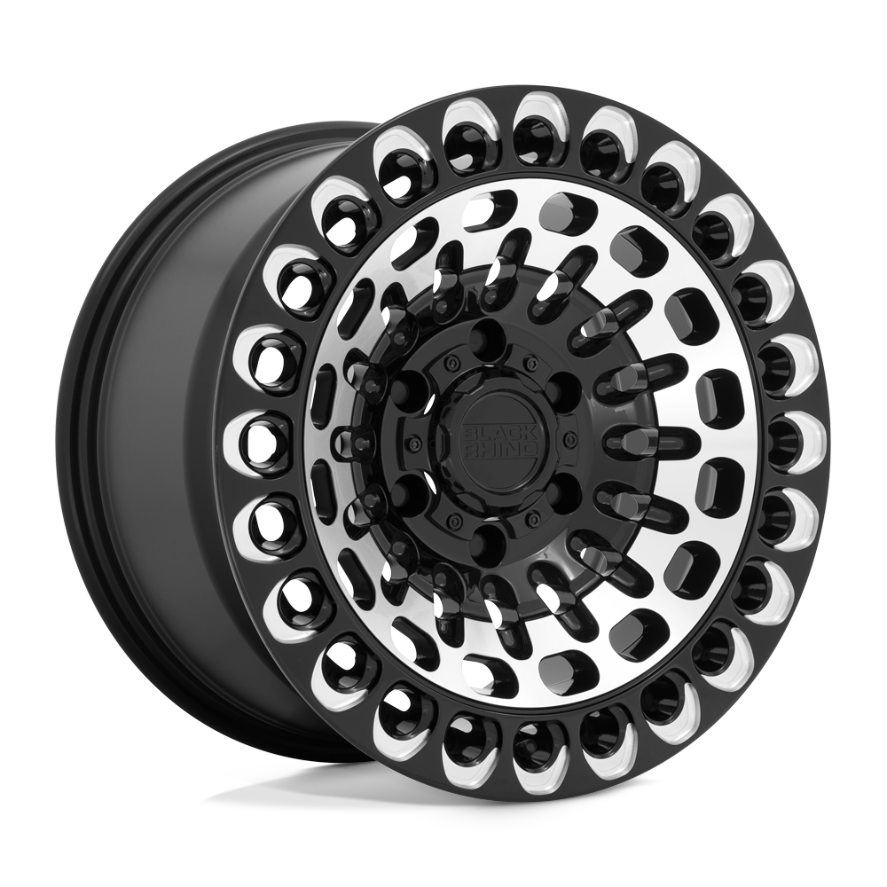 Black Rhino Hard Alloys LABYRINTH 17x9.5 Gloss Black W Mach Face & Mill 6x135 12mm