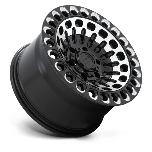 Black Rhino Hard Alloys LABYRINTH 17x9.5 Gloss Black W Mach Face & Mill 6x135 12mm