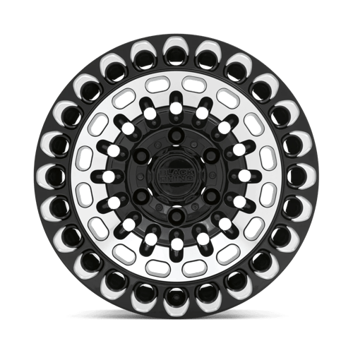Black Rhino Hard Alloys LABYRINTH 17x9.5 Gloss Black W Mach Face & Mill 6x135 12mm