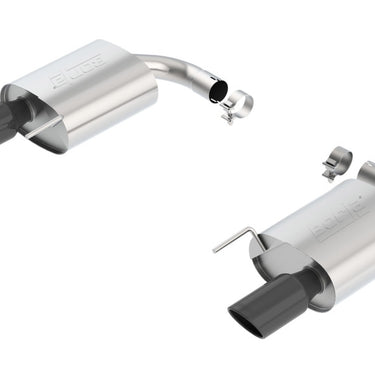 Borla S-Type Rear Section 15-17 Ford Mustang GT 5.0L V8 MT/AT 2.5in pipe 4in tip (Black Chrome)