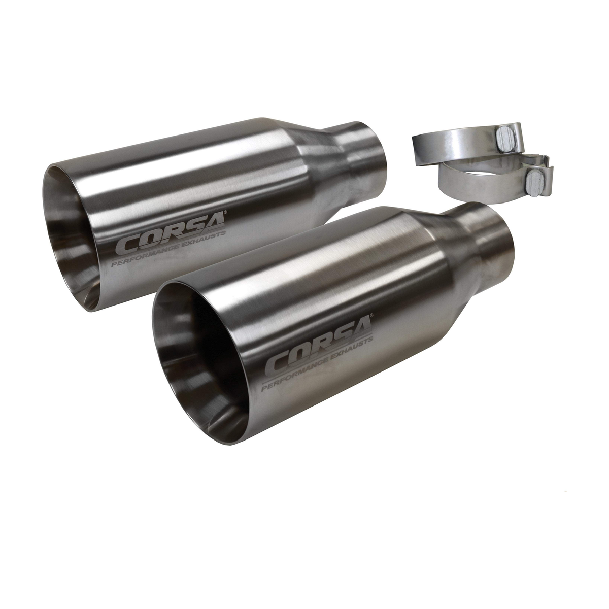 CORSA 14051 satin-polished 5-inch replacement exhaust tip kit for 2017-2020 Ford F-150 Raptor