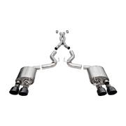 CORSA 21291BLK black slash-cut active-valve cat-back exhaust for 2020-2022 Ford Mustang Shelby GT500