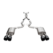 CORSA 21292BLK black straight-cut active-valve cat-back exhaust for 2020-2022 Ford Mustang Shelby GT500