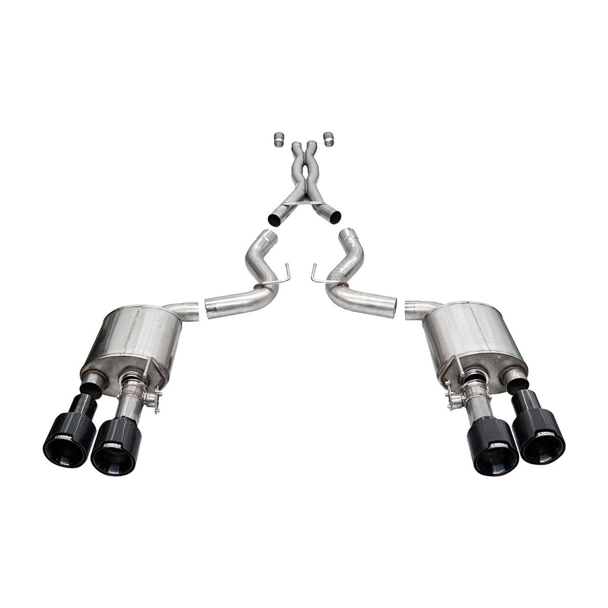 CORSA 21292CFBLK black carbon-fiber-tip active-valve cat-back exhaust for 2020-2022 Ford Mustang Shelby GT500