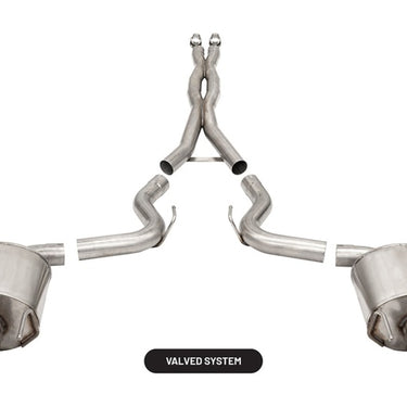 Corsa 2015-2020 Ford Mustang GT350/R 5.2L V8 Dual Rear Cat-Back- Stainless Dual Rear Exit