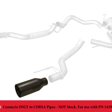 Corsa 2017-2020 Ford F-150 Raptor 3in Inlet / 5in Outlet Black Cerakote Tip Kit (For Corsa Exh Only)