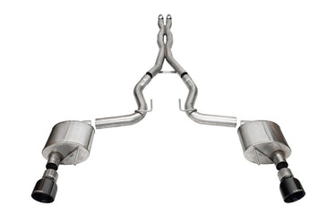 Corsa 24+ Ford Mustang GT Xtreme Cat-Back Ex. Sys. 3.0in Dual Rear Exit w/4.5in Black PVD Pro Tips