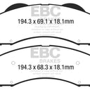 EBC 15+ Ford F150 2.7 Twin Turbo (2WD) Greenstuff Front Brake Pads