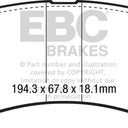 EBC 2018+ Ford F-150 2.7L Twin Turbo (2WD) Yellowstuff Front Brake Pads