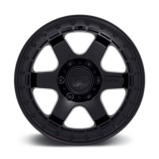 Fuel 1PC D122 BLOCK BEADLOCK 17x8.5 Matte Black W/ M-Black Ring 6x135 0mm