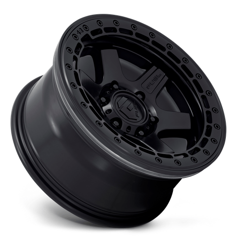 Fuel 1PC D122 BLOCK BEADLOCK 17x8.5 Matte Black W/ M-Black Ring 6x135 0mm