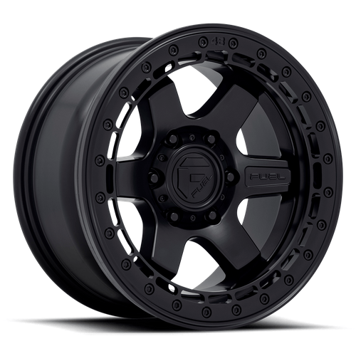 Fuel 1PC D122 BLOCK BEADLOCK 17x8.5 Matte Black W/ M-Black Ring 6x135 0mm