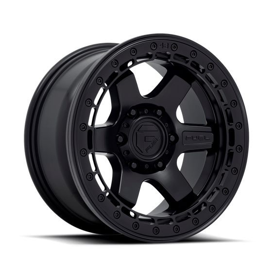 Fuel 1PC D122 BLOCK BEADLOCK 17x8.5 Matte Black W/ M-Black Ring 6x135 0mm