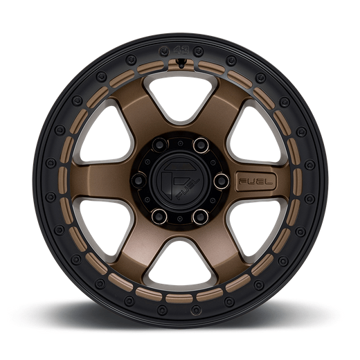 Fuel 1PC D124 BLOCK BEADLOCK 17x8.5 Matte Bronze W/ M-Black Ring 6x135 0mm