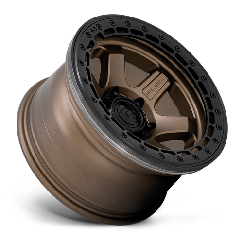 Fuel 1PC D124 BLOCK BEADLOCK 17x8.5 Matte Bronze W/ M-Black Ring 6x135 0mm