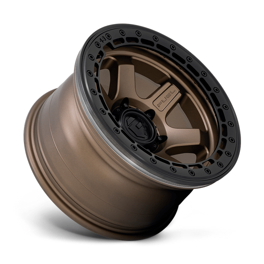 Fuel 1PC D124 BLOCK BEADLOCK 17x8.5 Matte Bronze W/ M-Black Ring 6x135 0mm