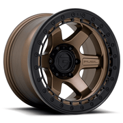 Fuel 1PC D124 BLOCK BEADLOCK 17x8.5 Matte Bronze W/ M-Black Ring 6x135 0mm