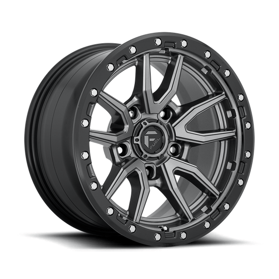 Fuel 1PC D680 REBEL 22x9 Matte Gunmetal Black Bead Ring 6x135 20mm