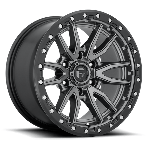 Fuel 1PC D680 REBEL 17x9 Matte Gunmetal Black Bead Ring 6x135 1mm