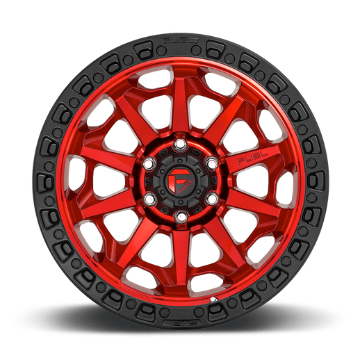 Fuel 1PC D695 COVERT 18x9 Candy Red Black Bead Ring 6x135 1mm