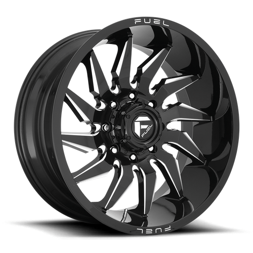 Fuel 1PC D744 SABER 20x9 Gloss Black Milled 6x135 20mm