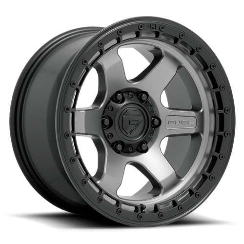Fuel 1PC D752 BLOCK 17x9 Matte Gunmetal W/ Black Ring 6x135 1mm