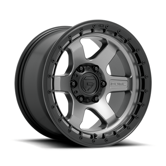 Fuel 1PC D752 BLOCK 17x9 Matte Gunmetal W/ Black Ring 6x135 1mm