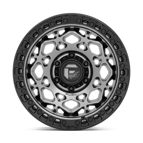Fuel 1PC D784 UNIT 17x9 Gunmetal W/ Matte Black Ring 6x135 -12mm