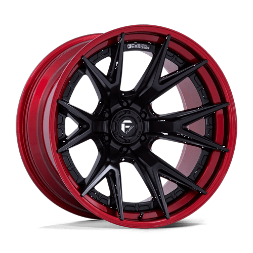 Fuel 1PC FC402 CATALYST 17x9 Matte Black W/ Candy Red Lip 6x135 1mm