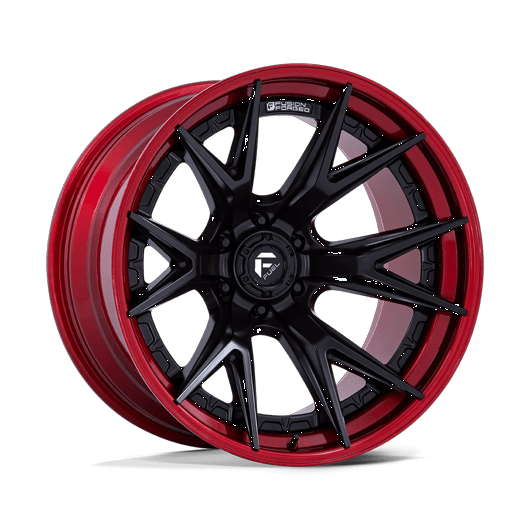 Fuel 1PC FC402 CATALYST 18x9 Matte Black W/ Candy Red Lip 6x135 1mm
