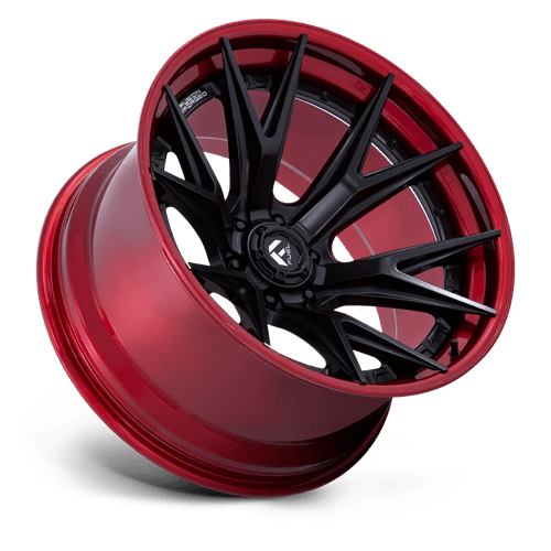 Fuel 1PC FC402 CATALYST 17x9 Matte Black W/ Candy Red Lip 6x135 1mm