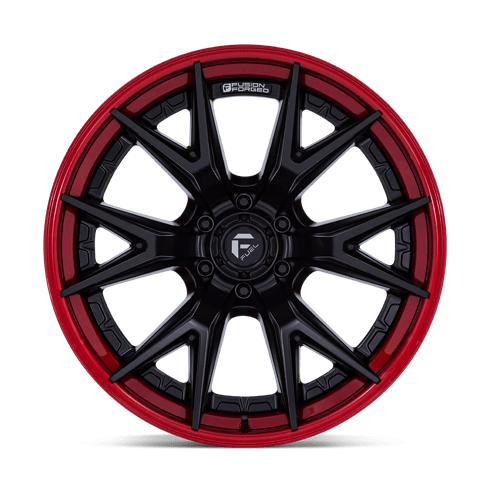 Fuel 1PC FC402 CATALYST 17x9 Matte Black W/ Candy Red Lip 6x135 1mm