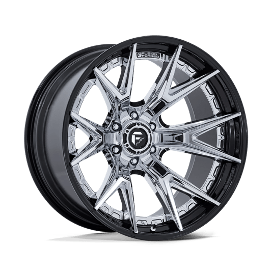 Fuel 1PC FC402 CATALYST 20x9 Chrome W/ Gloss Black Lip 6x135 20mm