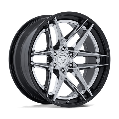 Fuel 1PC FC408 FLIGHT 22x9.5 Chrome W/ Gloss Black Lip 6x135 20mm