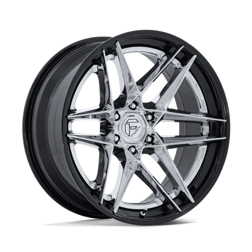 Fuel 1PC FC408 FLIGHT 22x9.5 Chrome W/ Gloss Black Lip 6x135 20mm