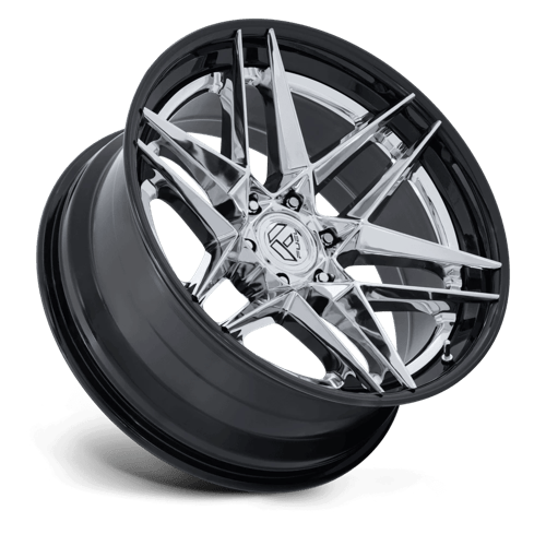Fuel 1PC FC408 FLIGHT 22x9.5 Chrome W/ Gloss Black Lip 6x135 20mm