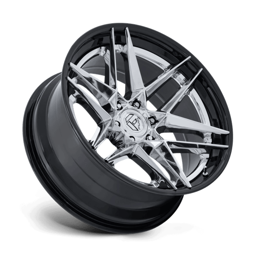 Fuel 1PC FC408 FLIGHT 22x9.5 Chrome W/ Gloss Black Lip 6x135 20mm