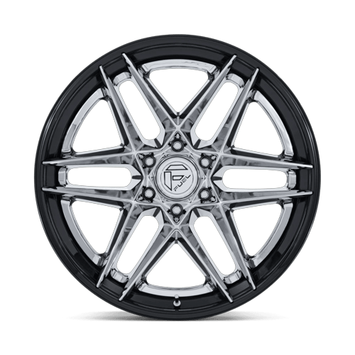 Fuel 1PC FC408 FLIGHT 22x9.5 Chrome W/ Gloss Black Lip 6x135 20mm