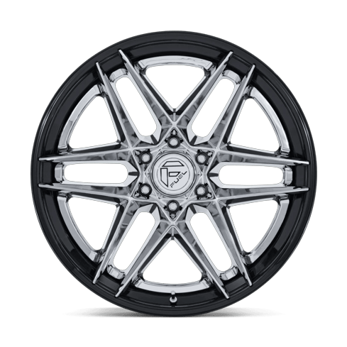 Fuel 1PC FC408 FLIGHT 22x9.5 Chrome W/ Gloss Black Lip 6x135 20mm
