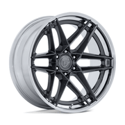 Fuel 1PC FC408 FLIGHT 22x9.5 Gloss Gunmetal W/ Chrome Lip 6x135 20mm