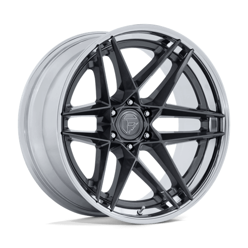 Fuel 1PC FC408 FLIGHT 22x9.5 Gloss Gunmetal W/ Chrome Lip 6x135 20mm