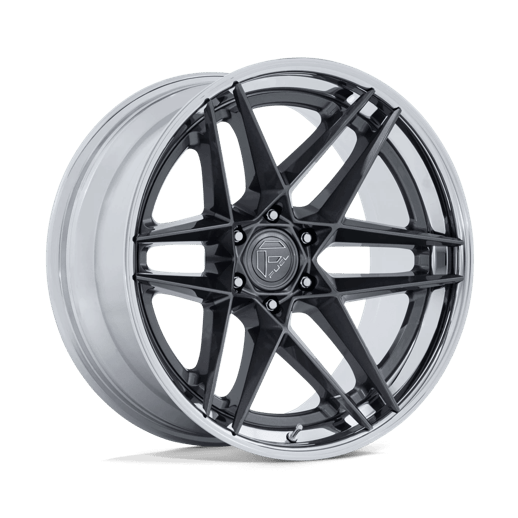 Fuel 1PC FC408 FLIGHT 22x9.5 Gloss Gunmetal W/ Chrome Lip 6x135 20mm