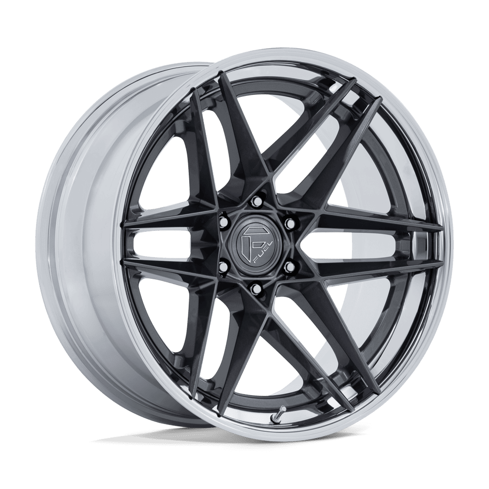 Fuel 1PC FC408 FLIGHT 22x9.5 Gloss Gunmetal W/ Chrome Lip 6x135 20mm
