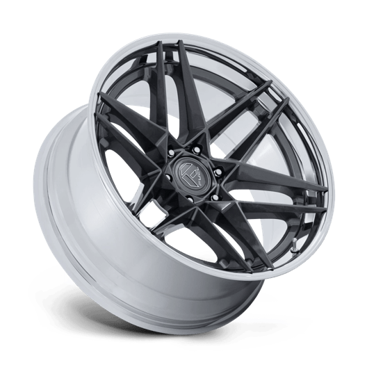Fuel 1PC FC408 FLIGHT 22x9.5 Gloss Gunmetal W/ Chrome Lip 6x135 20mm